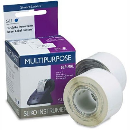 SEIKO INSTRUMENTS Seiko Self-Adhesive Multiuse Labels, 1-1/8 x 2, White, 440/Box SLPMRL